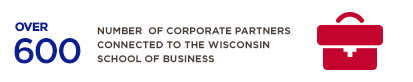 600 Number of corporate partners connected to the Wisconsin School of Business